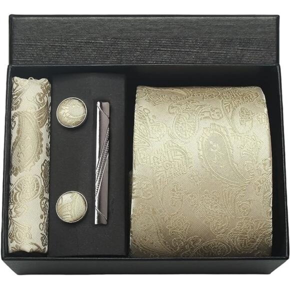 Other - Paisley Floral Mens Tie Formal Necktie Pocket Squares Ties Clips Cufflinks